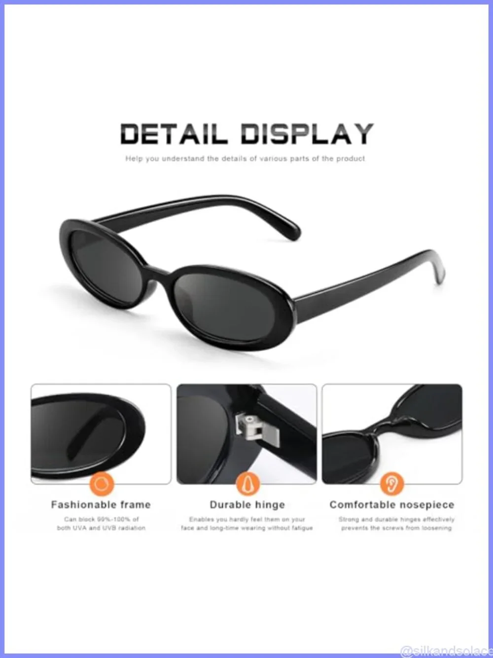 Retro Oval Sunglasses UV400 Polarized Lightweight Driving Shades